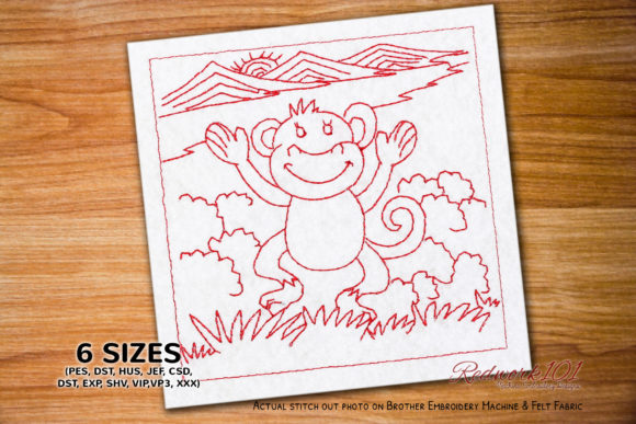 Baby Monkey Dancing Redwork Review