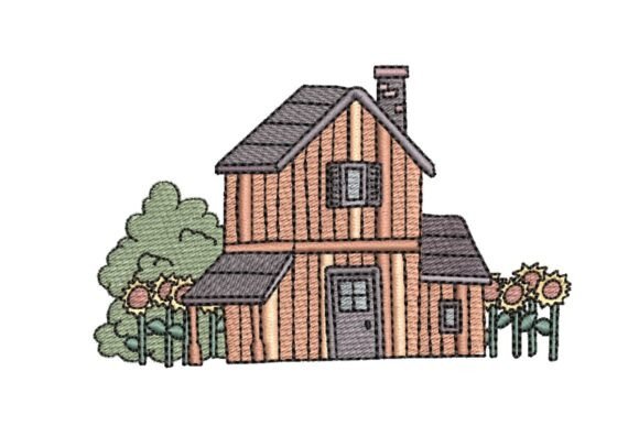 Wooden Farmhouse Embroidery Design